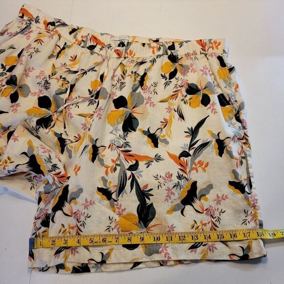 Rachel Zoe 100% Linen Shorts Womens Plus Size 3X  Multicolor Floral Tropical - Picture 5 of 9